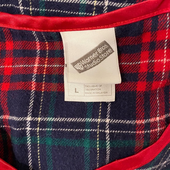 Warner Bros. Studio Store TAZ Tasmanian Devil Plaid Nightgown Night Shirt 1999 L - Picture 4 of 7